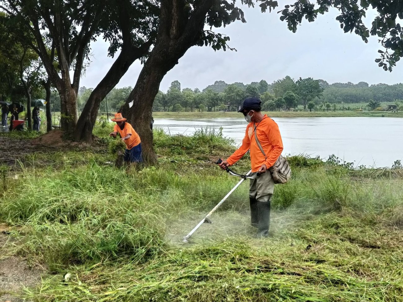 กิจกรรมจิตอาสาพัฒนา เนื่องในโอกาสวันสำคัญของชาติไทย วันมหิดล พัฒนาทำความสะอาด บริเวณสระน้ำสาธารณบ้านหนองไผ่ใหญ่ หมู่ที่ 9 ตำบลเสิงสาง